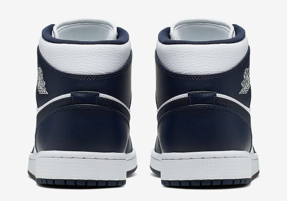 Air Jordan 1 Mid In Navy And Gold