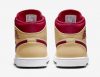 Air Jordan 1 Mid White-Cardinal Red-Light Curry