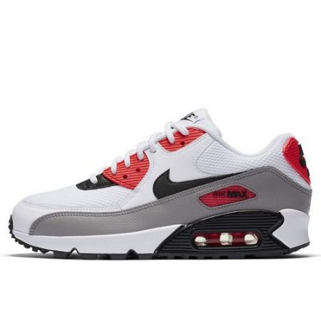 Air Max 90 White Black-Dust-Solar Red