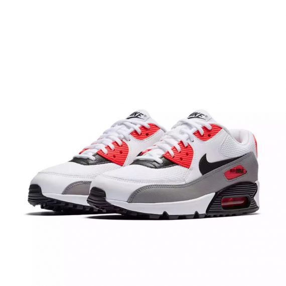 Air Max 90 White Black-Dust-Solar Red