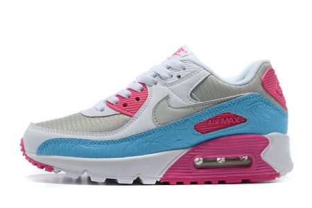 Air Max 90 White Vivid Pink Light Blue Fury
