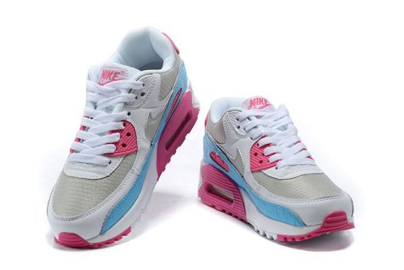 Air Max 90 White Vivid Pink Light Blue Fury