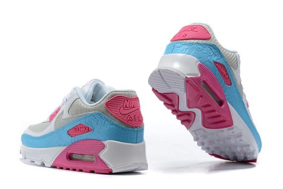 Air Max 90 White Vivid Pink Light Blue Fury