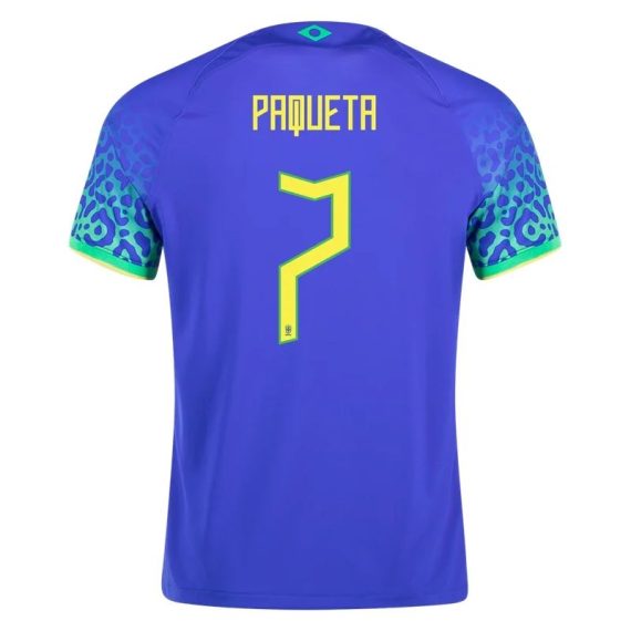 2022 Lucas Paqueta #7 Brazil Away Jersey