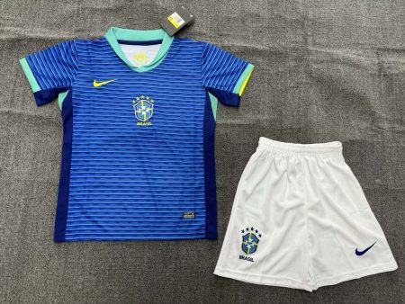 2024 Brazil Away Football Shirt Kids Size Suit