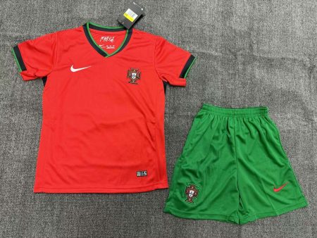 2024 Portugal Home Football Shirt Kids Size Suit