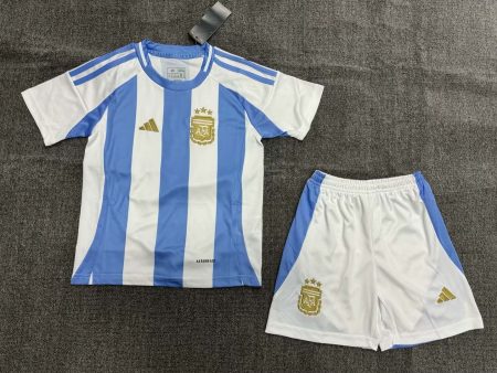 2024 Argentina National Team Home Football Shirt Kids Size Suit