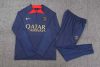 2023/2024 Psg Paris Saint-Germain Half-Pull Training Suit Navy blue Set