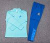 2023/2024 Olympique de Marseille Half-Pull Training Suit Light blue Football Jersey Set