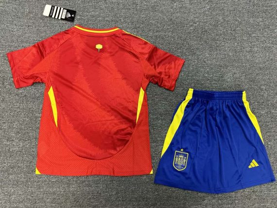 2024 Spain Home Football Shirt Kids Size Suit