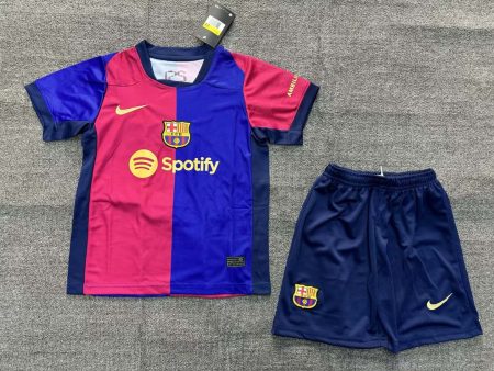 2024/2025 Barcelona Home Football Shirt Kids Size Suit