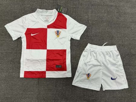 2024 Croatia National Team Home Football Shirt Kids Size Suit