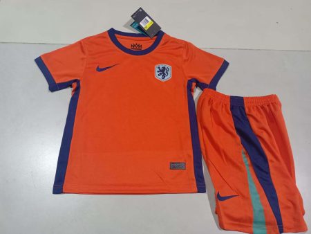 2024 Netherlands Home Football Shirt Kids Size Suit