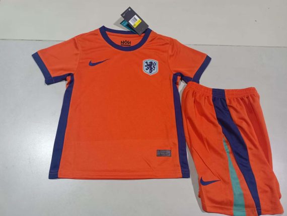 2024 Netherlands Home Football Shirt Kids Size Suit