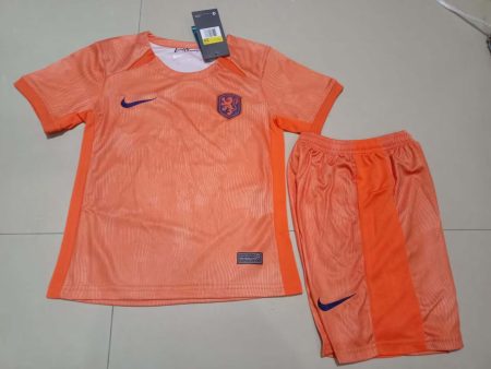 2023 Netherlands Home Football Shirt Kids Size Suit