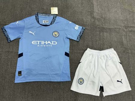 2024/2025 Manchester City Home Football Shirt Kids Size Suit