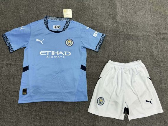 2024/2025 Manchester City Home Football Shirt Kids Size Suit