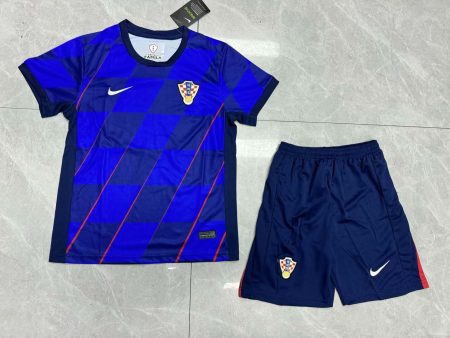 2024 Croatia National Team Away Football Shirt Kids Size Suit