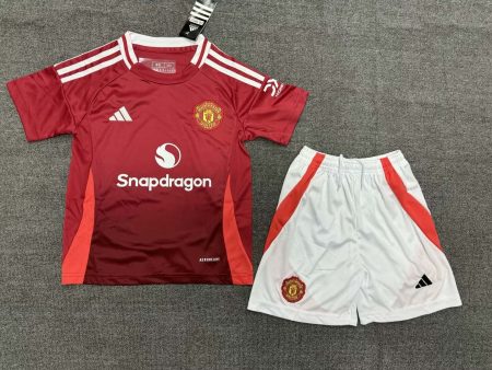 2024/2025 Manchester United Home Football Shirt Kids Size Suit