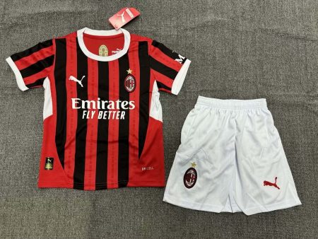 2024/2025 AC Milan Home Football Shirt Kids Size Suit