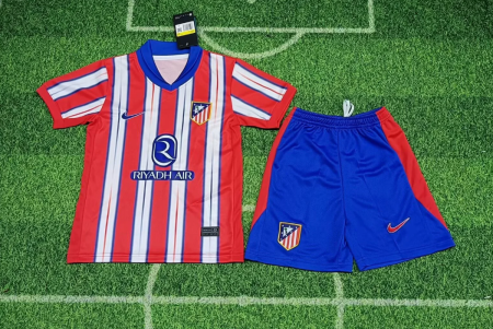 24/25 Atletico Madrid Home Soccer Jersey Kids Size Suit