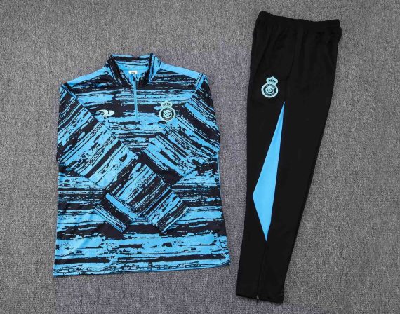22/23 Al-Nassr Half-Pull Training Suit Blue Football Shirt Set