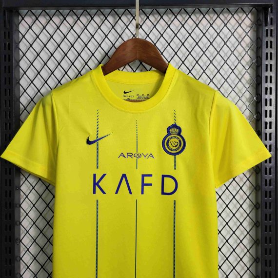 23/24 Al-Nassr Home Football Shirt Kids Size Suit