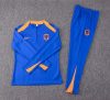 2024 Netherlands Half-Pull Training Suit Colorful Blue Football Shirt Set