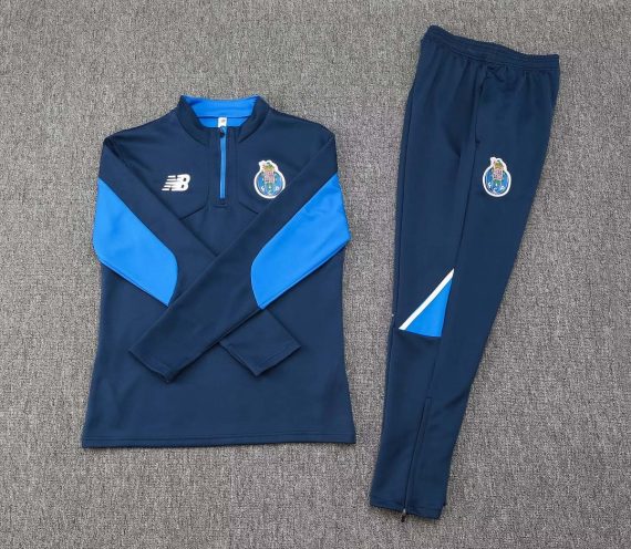 24/25 Porto Half-Pull Training Suit Blue Football Shirt Set