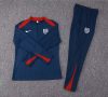 2024 England Half-Pull Training Suit Royal blue Soccer Jersey Set