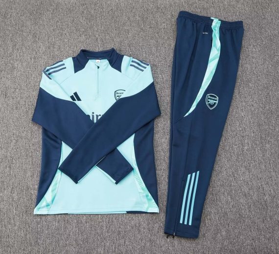 24/25 Arsenal Half-Pull Training Suit Baby blue Football Shirt Set