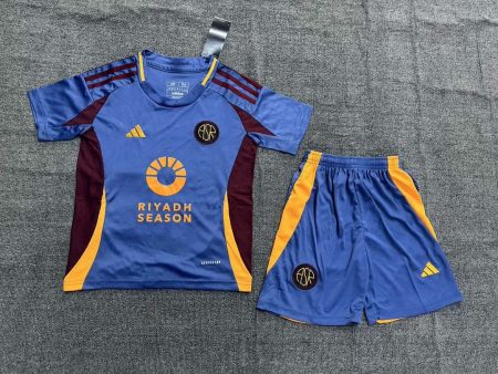 24/25 Roma Third Away Soccer Jersey Kids Size Suit