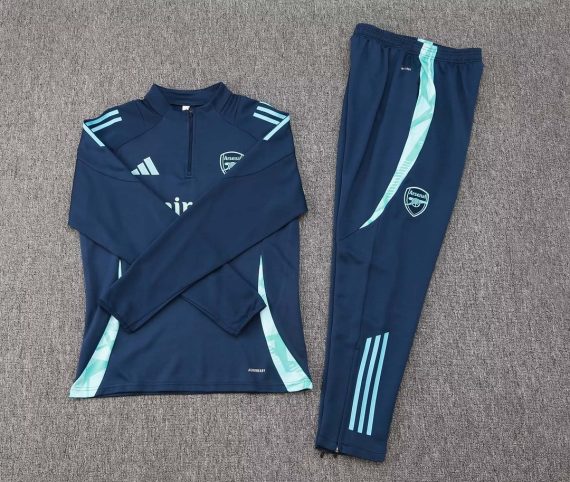 24/25 Arsenal Half-Pull Training Suit Royal blue Football Shirt Set Kids Size Suit