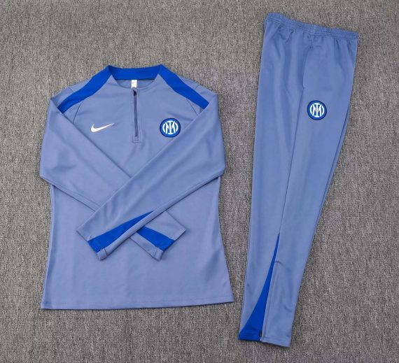 24/25 Internazionale Milan Half-Pull Training Suit Gray Football Jersey Set
