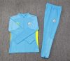 24/25 Manchester City Half-Pull Training Suit Blue Football Shirt Set
