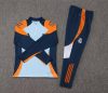 24/25 Real Madrid Half-Pull Training Suit Baby blue Football Shirt Set