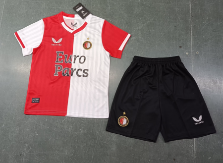 23/24 Feyenoord Rotterdam Home Football Shirt Kids Size Suit