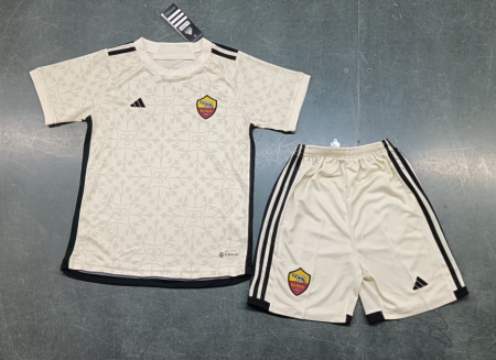 23/24 AS Roma Away Football Jersey Kids Size Suit