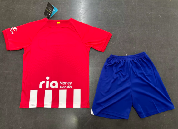 23/24 Atletico Madrid Home Football Jersey Kids Size Suit