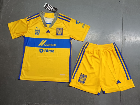 23/24 Tigres UANL Home Football Shirt Kids Size Suit