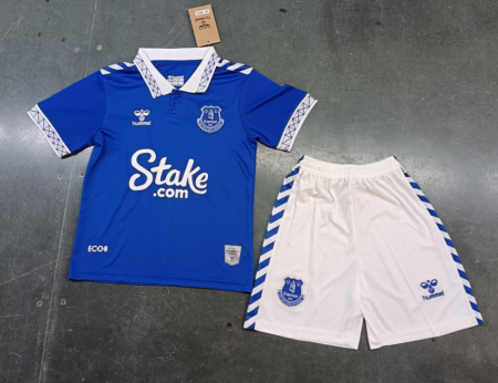 23/24 Everton Home Football Shirt Kids Size Suit