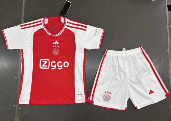 23/24 AJAX Home Football Shirt Kids Size Suit