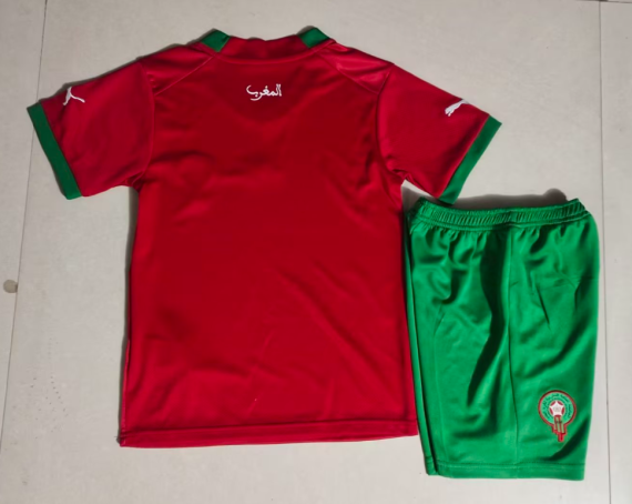 22/23 Morocco Home Football Shirt Kids Size Suit