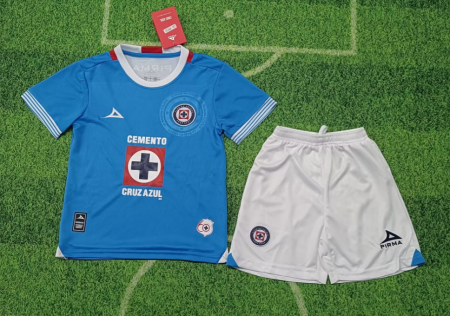 24/25 Cruz Azul Home Football Shirt Kids Size Suit