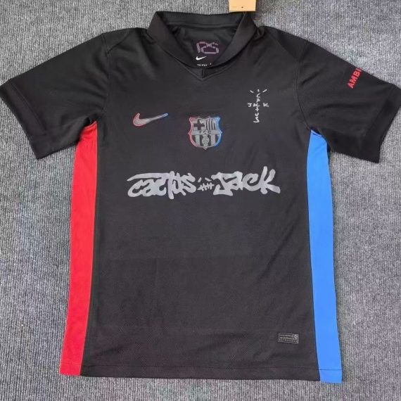 24/25 Barcelona Travis Scott Black Advertising Away Football Shirt